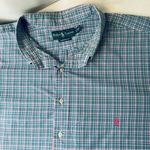 Ralph Lauren Polo Classic Fit Button Down Plaid Shirt 4XLT Big & Tall